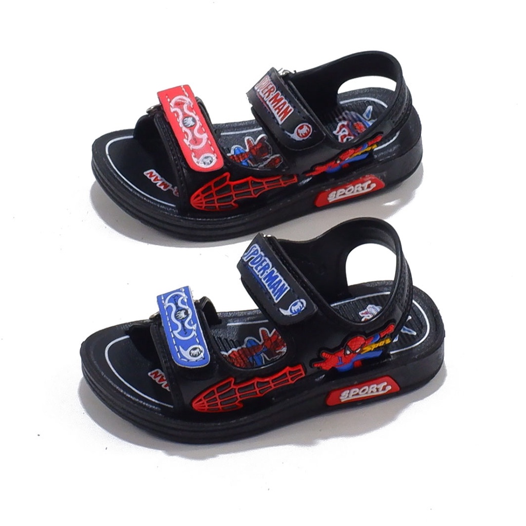 Sendal anak laki laki import let tali belakang ori sandal anak-anak cowok model sepatu gunung gambar karakter spiderman brand Soqqi-Brsln 1836 R3T | 1836 R3K - 068 5K | 068 5T umur 4-8 tahun promo keren cod murah 24-35