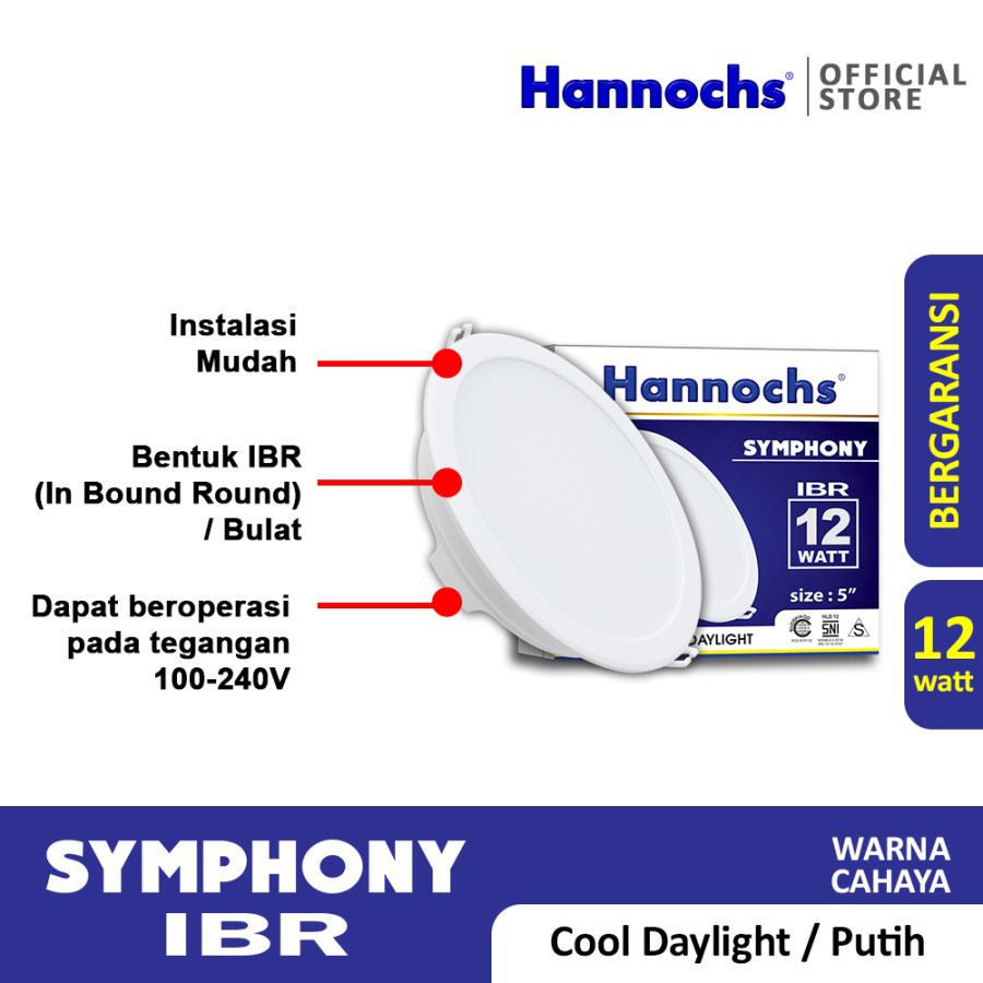 Hannochs Downlight LED Symphony 12 Watt CDL - Putih