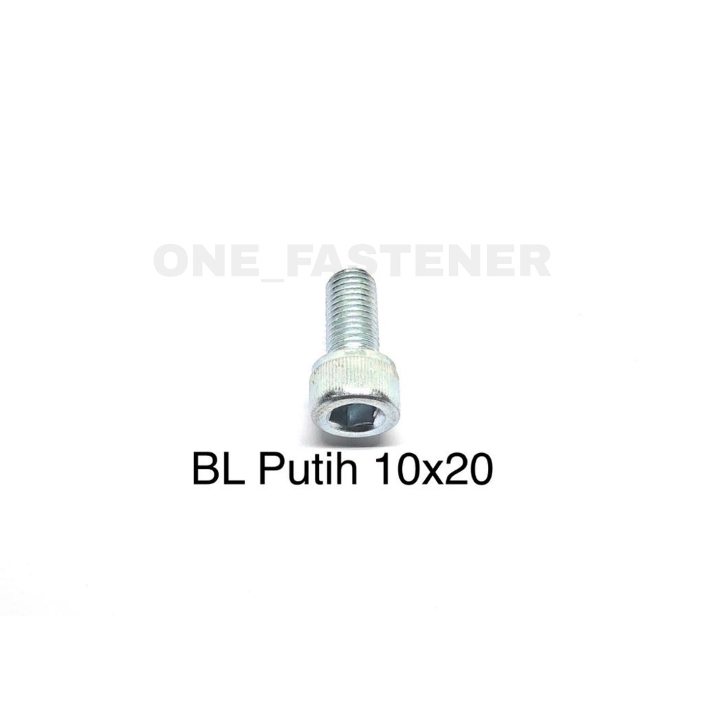 Baut L M10x20 Putih 10mm 2cm L8 10x20 hex socket Heads cap screw 14