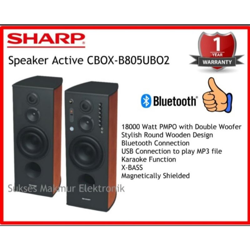 Speaker Active Sharp CBOX-B805UBO Baru Original Bluetooth