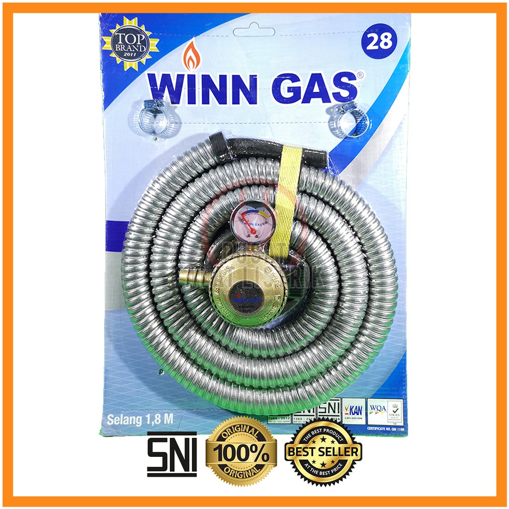 SELANG GAS + REGULATOR METER PAKET WINN GAS WIN GAS W28 W 28 1.8 METER / 1.8 M SNI
