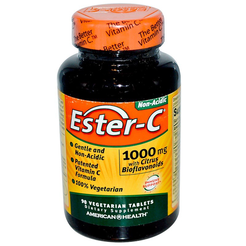 Ester-C Vitamin C 1000mg Citrus Bioflavonoid (90 Tablet) Non-Acidic, aman untuk lambung, imun dewasa