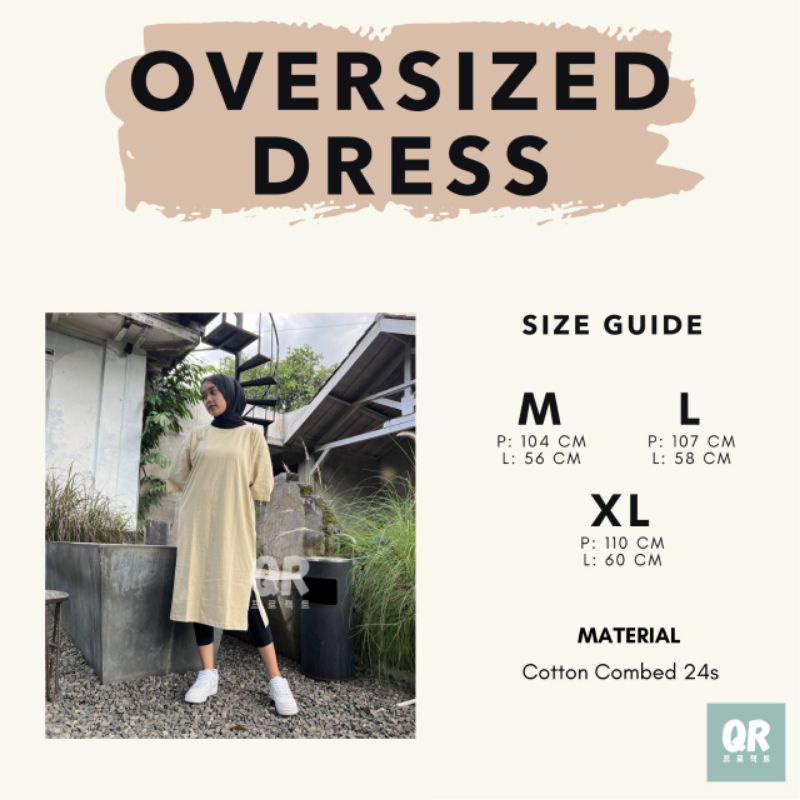 Baju Dress Oversize Tunik Cotton Combed 24s Premium Oversized Dress Tshirt - DENIM