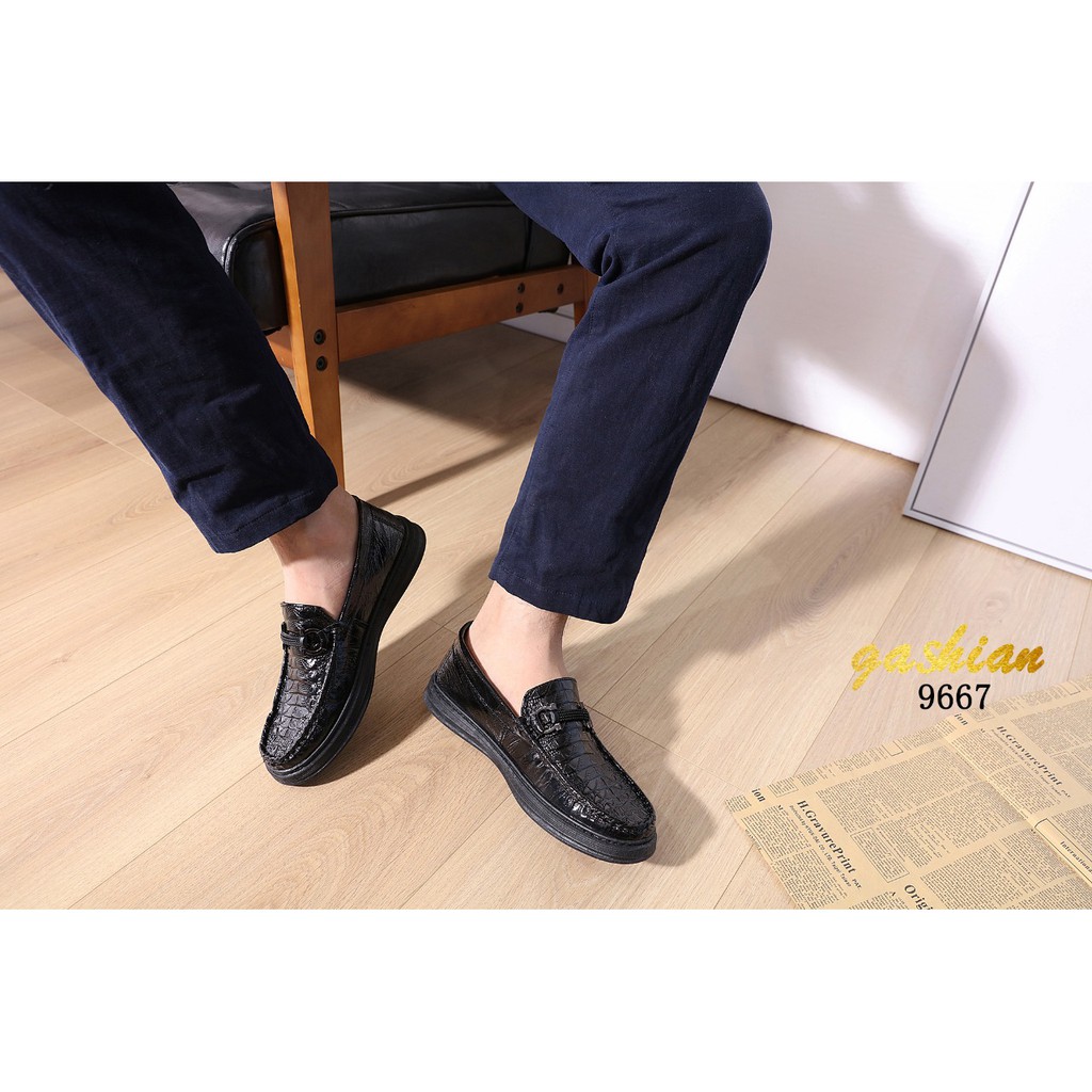 SEPATU LOAFERS PRIA KASUAL SEPATU KULIT CROCO # 9667 #