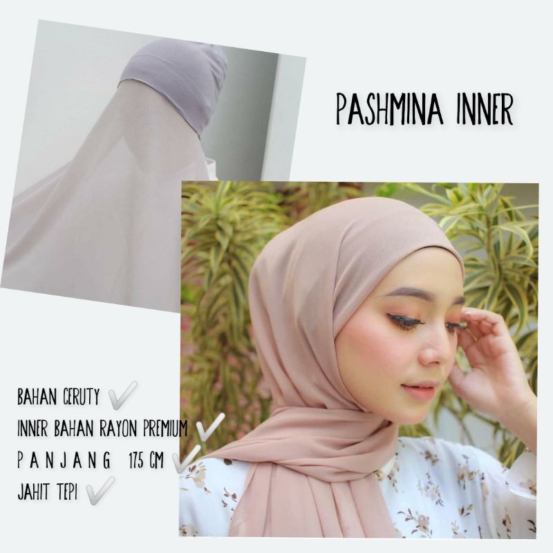 Pashmina Inner Pasmina Instan Bahan Ceruty Hijab