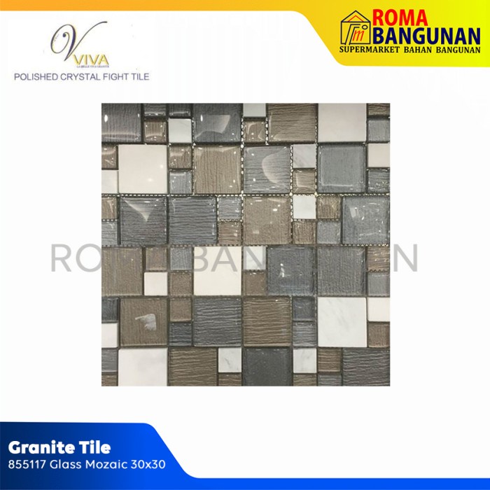 Viva Keramik Dinding Dapur Mosaic Mosaik Cream 855117 30X30