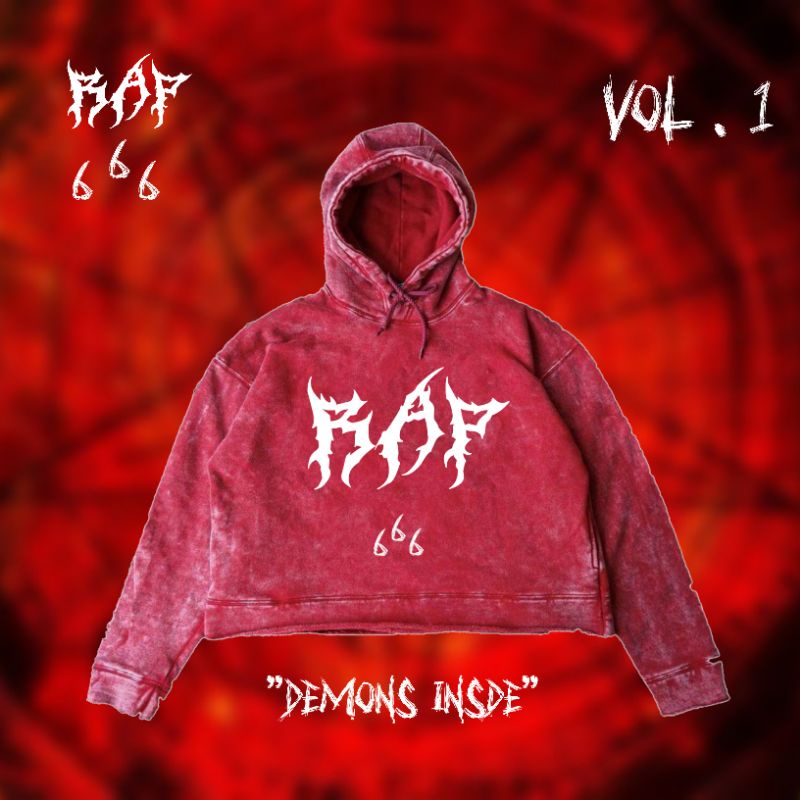 Rap666 "DEMONS INSIDE" Hoodie Washed Vol. 1 || @rap4rchive666