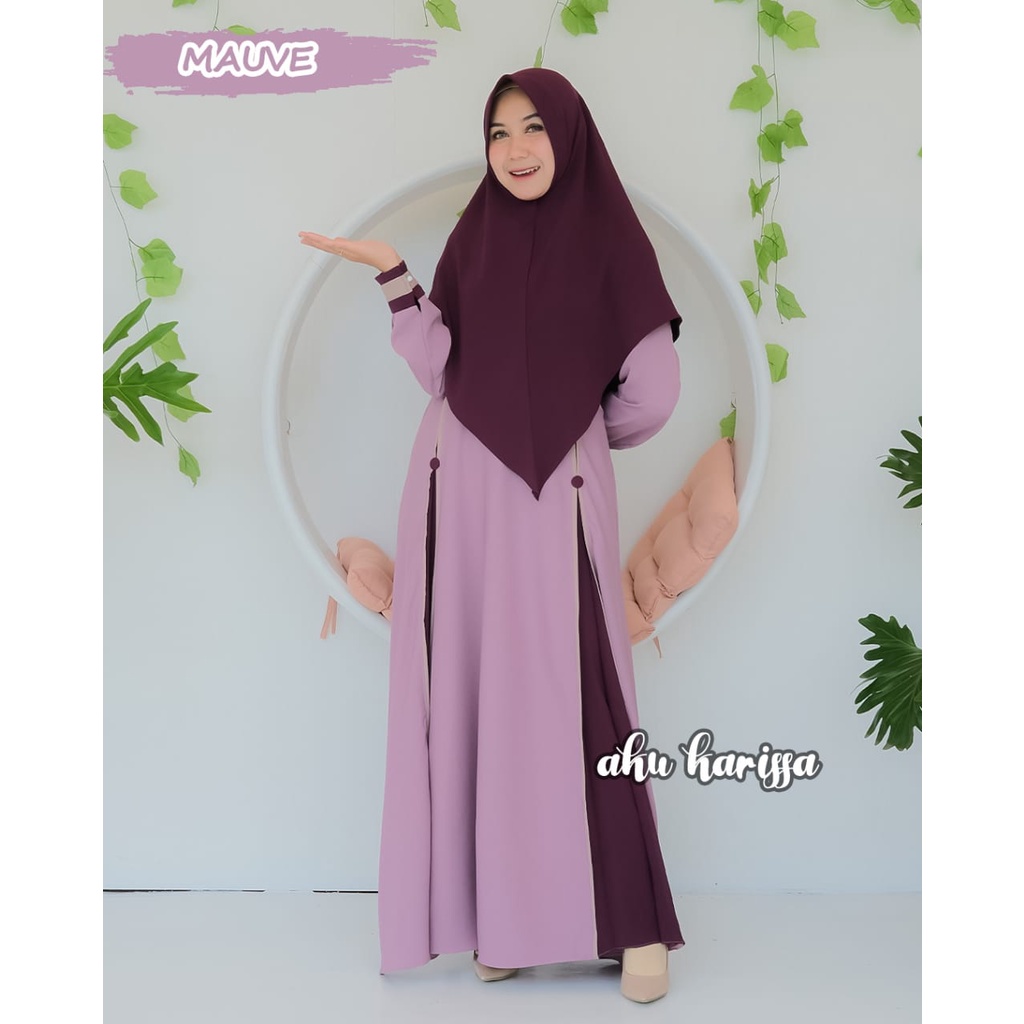 Gamis Terbaru Aku Karissa Original/ Gamis Realpict Ameena Set Syar'i