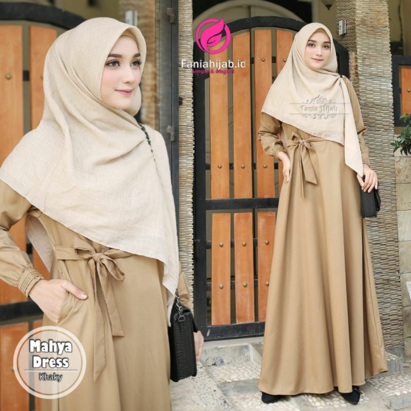 Gamis Mahya Seragam Dinas Khaki PDH Fania Hijab Toyobo Fodu