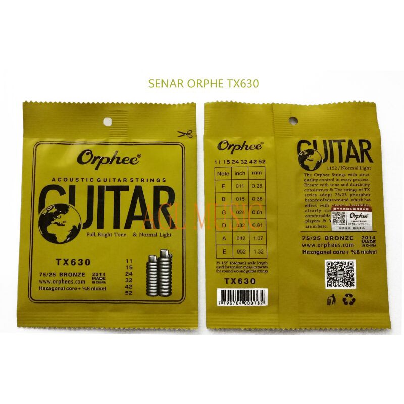 SENAR GITAR ORPHEE 011 TX630 AKUSTIK / ACCOUSTIC / ORPEE TX 630 / TALI GITAR / STRING 1 SET