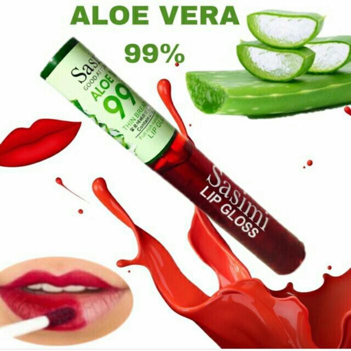 (3 pcs)Liptint Sasimi / Miss Girl lips color aloe vera 99% lip gloss / lip tint(ecer)