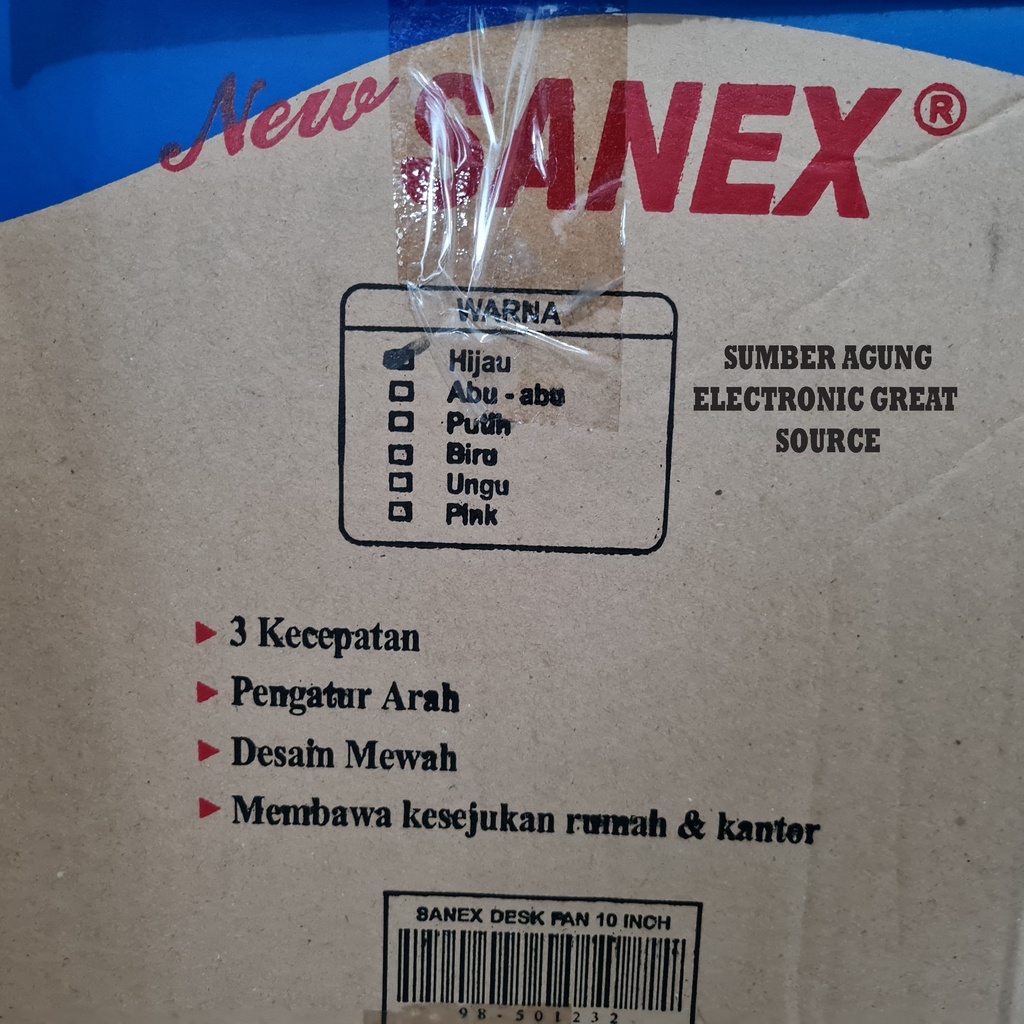 Sanex Kipas Meja 10inch FD1088 SNI Angin Kencang Bisa Geleng Putar