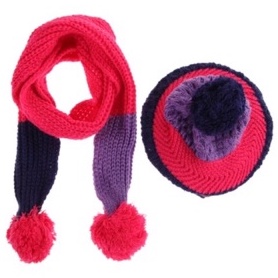 IMPORT Hat Scarf Kids Rainbow Topi Syal Anak Rajut Wool 1 set Musim Dingin Winter