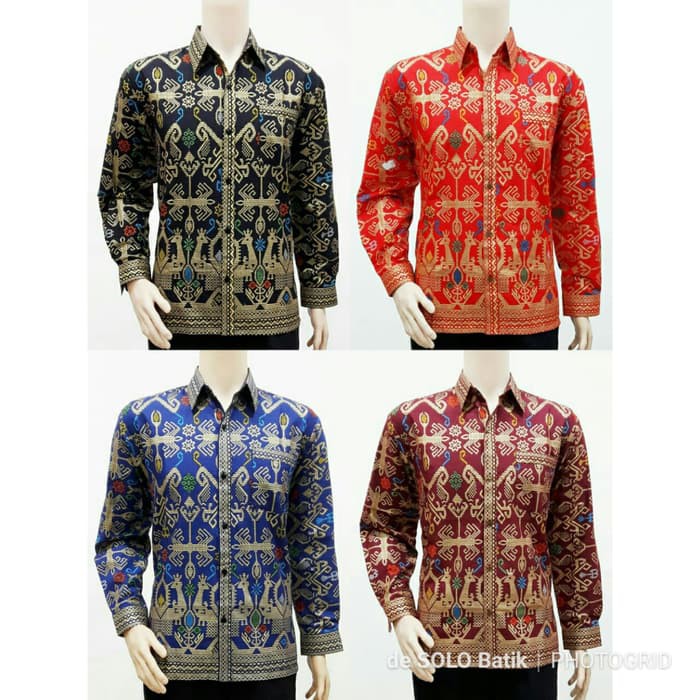 KEMEJA PRADA BALI IIX HEM PANJANG SONGKET BALI BAJU BATIK PRIA