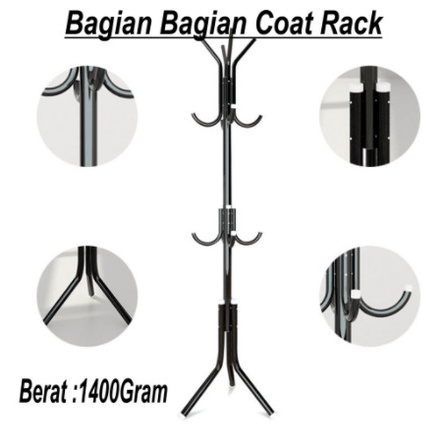 Stand Hanger Gantungan Serbaguna 3 Tingkat /Gantungan Baju/Tas/Topi DUNIARUMAH88 CT01