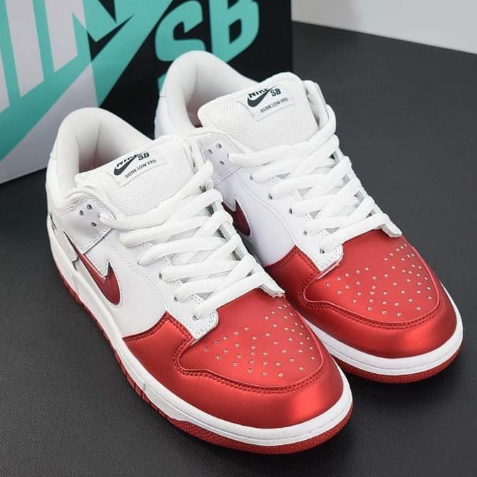 NEW PRODUK SEPATU SNEAKERS NIK3 DUNK SUPREME MIRROR - PUTIH, 42