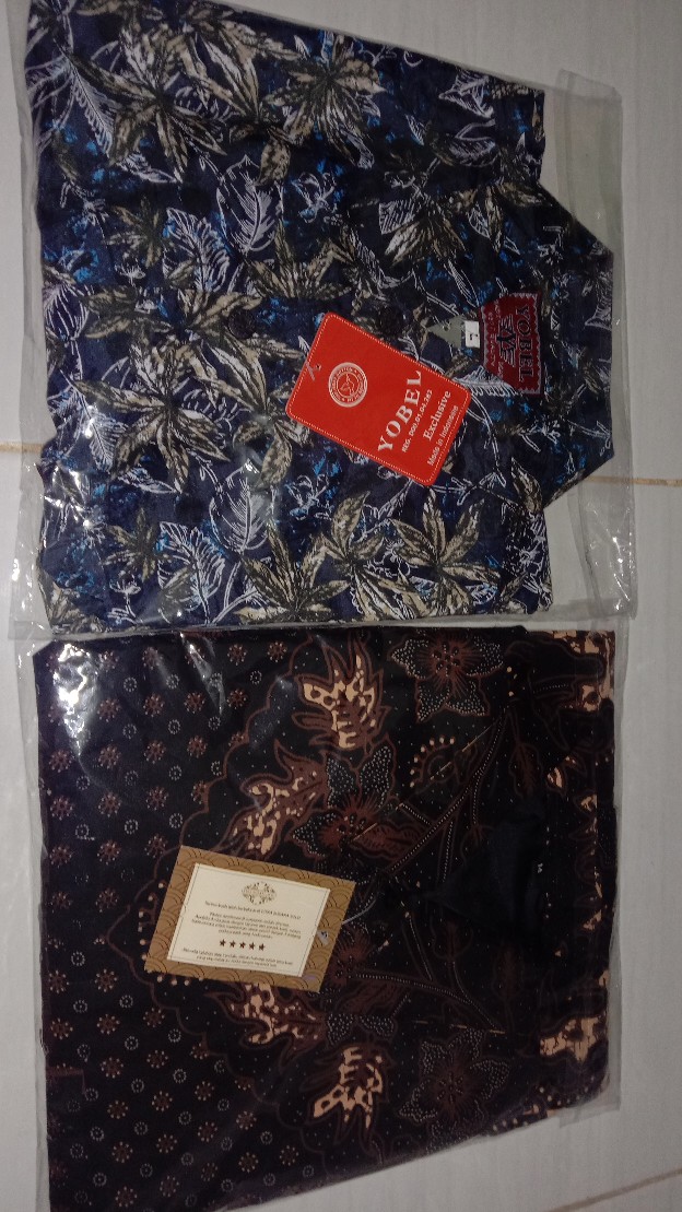 Rakabuming Biru Kemeja Batik Pria Katun Sragenan Full Furing