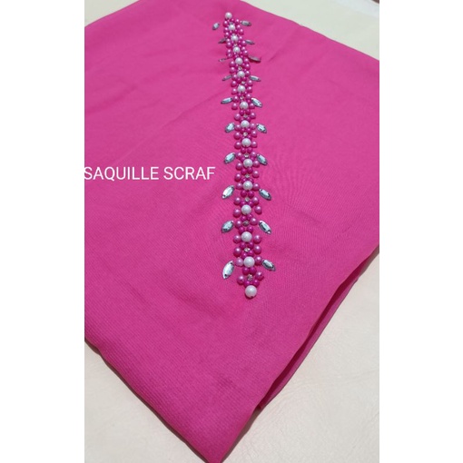 segiempat bella square payet mutiara permata/jilbab segiempat bella square bando payet/hijab bella-PINK FANTA