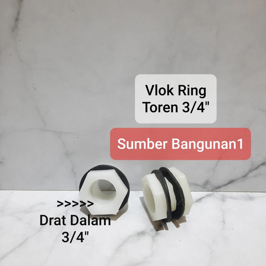 Vlok Ring Toren 3/4 tandon sambungan pipa tong air drat dalam 3/4"