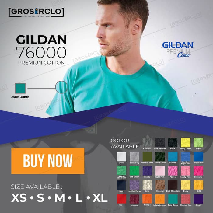 kaos polos gildan premium original murah jakarta