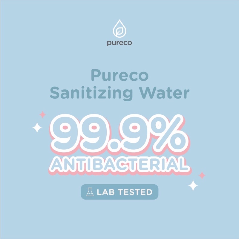 Pureco Sanitizing Water Steril Alat Makan Bayi Mainan Tangan Foodgrade Aman Tertelan Travel Size Spray tidak perlu bilas