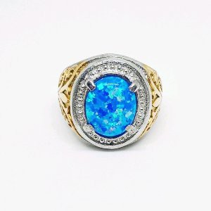 Dijual  Cincin Batu Akik Kalimaya Australia Biru Top Jarong