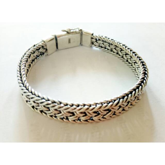 Gelang handmade gelang pria silver 925 gedekan