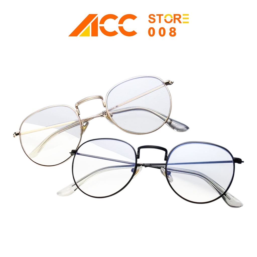 Kacamata Oval (Design Korea) Frame GF21 Anti Radiasi Metal Gaya Retro Pria / Wanita ACC