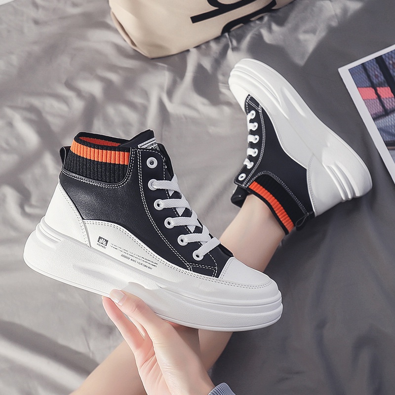 TBIG [COD] Sepatu Sneakers Import Shoes HTMISE Fashion Wanita Sepatu Korea Style Sekolah Kuliah High Top