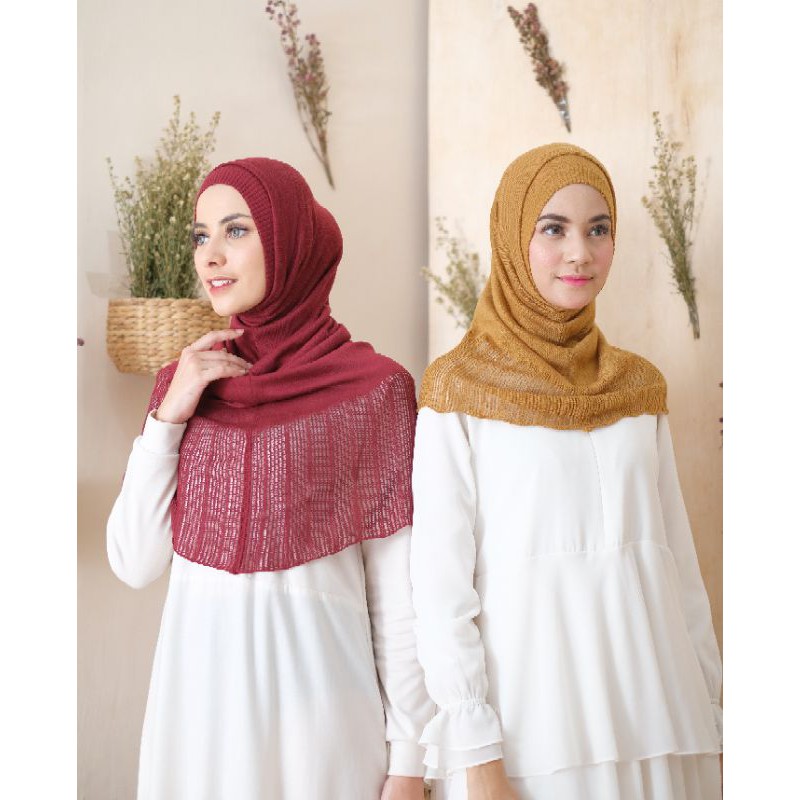 Hijab Instan Rajut  Premium  Knitted Hoodie Kualitas Export  