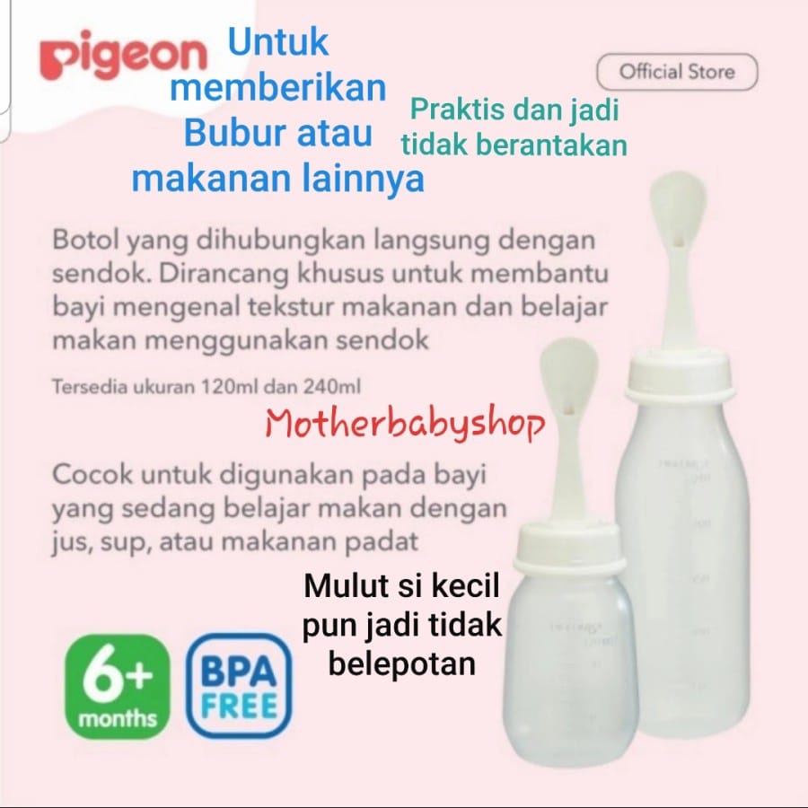 PIGEON Botol Sendok Food Feeder 120 ml/Weaning Bottle With Spoon