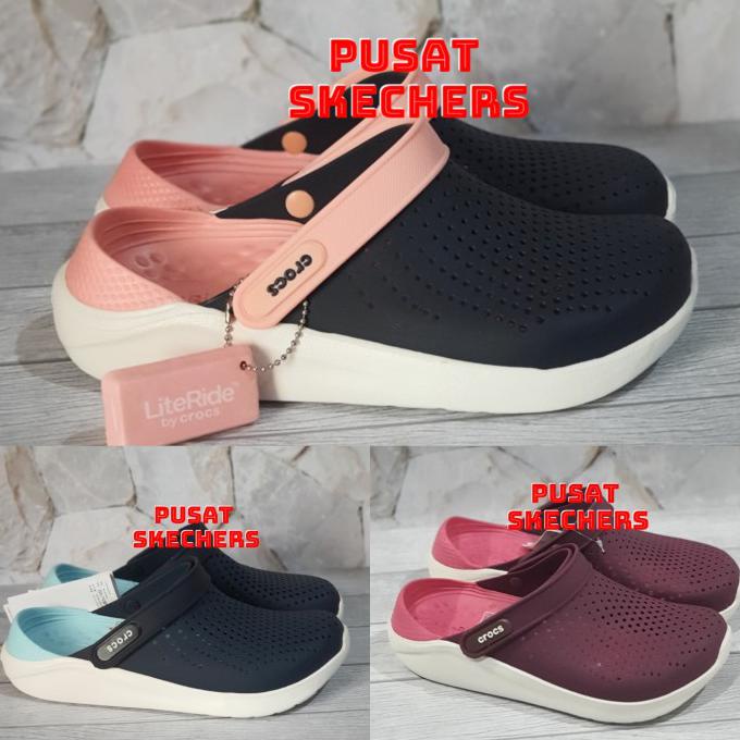 Ready Stock Original Crocs/Crocs Original/Crocs Literide Wanita - Navy Peach, 36