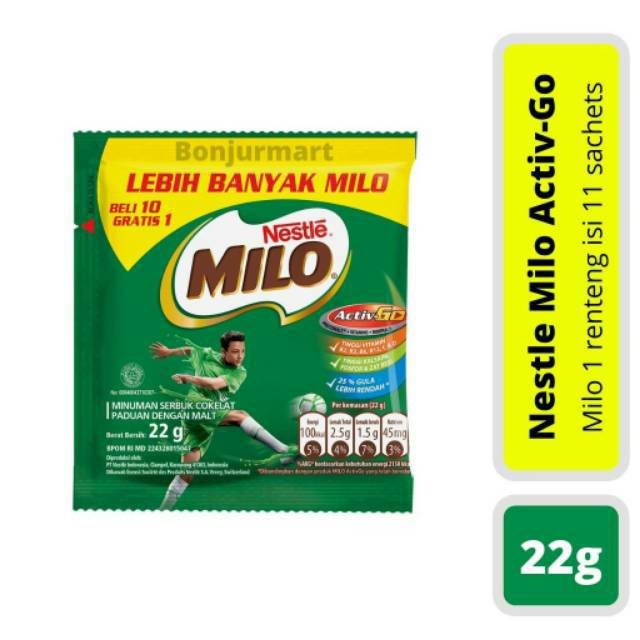 

MILO 2000 RENCENG 22GR 1 PAK ISI 11 SACHET