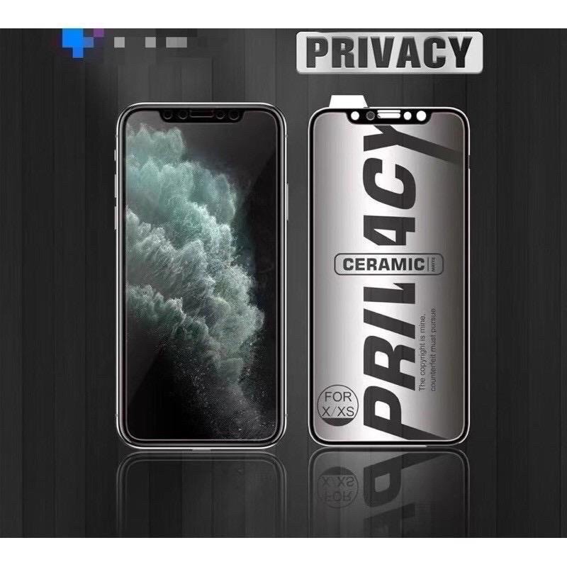 (SUN)TEMPERED GLASS CERAMIC SPY MATTE FILM IPHONE 6/7/8/X/XS/XR/11/12/13/14/+/Pro/Max ANTI PECAH RETAK MINYAK Anti PECAH SPY HITAM