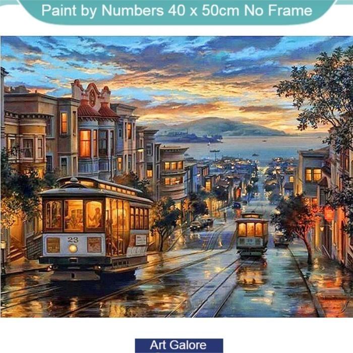 

Kanvas | Paint By Numbers Kit For Adult / Painting By Number Tram [40 X 50Cm]