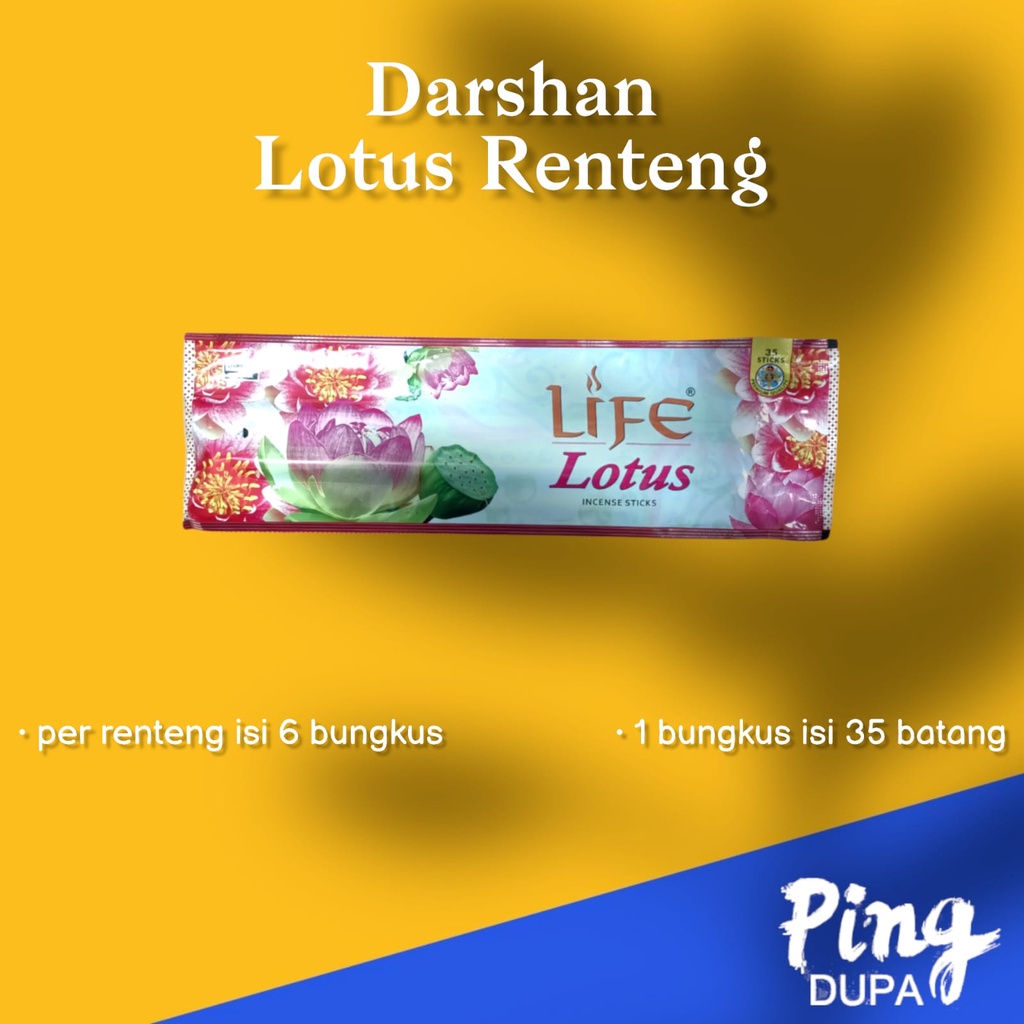 Per Renteng Dupa Hio Lotus Paket isi 6 Pcs By Darshan Life India Batang Warna Hitam Wanginya Menenangkan