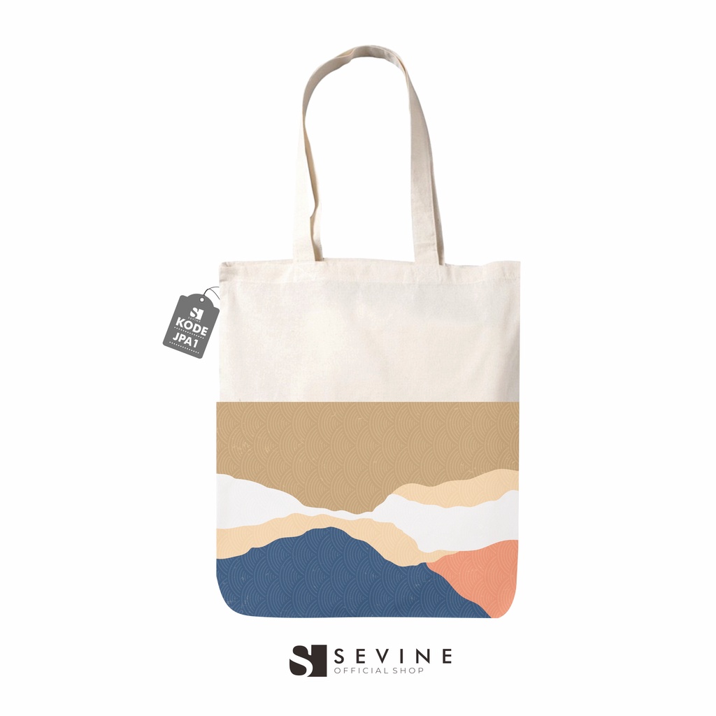 Sevine Tote Bag Resleting Drill Totebag Tas Laptop Wanita Japanese Pattren Art - JPA