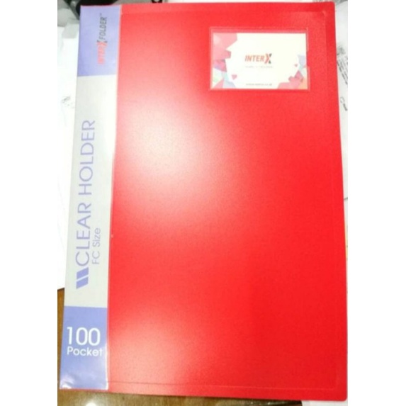 

RB Inter X clear holder Folio 100 pocket lembar / display album + cover book tebal hitam F4
