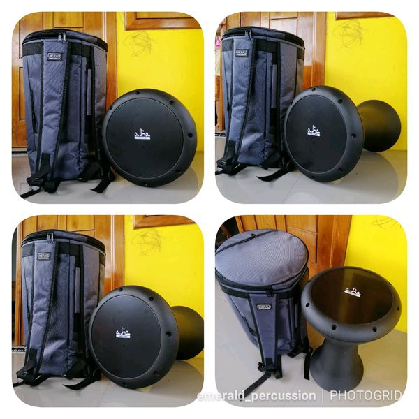 Darbuka 9 Inch Mika Aha Original Darbuka Alumunium - Hitam/Biru