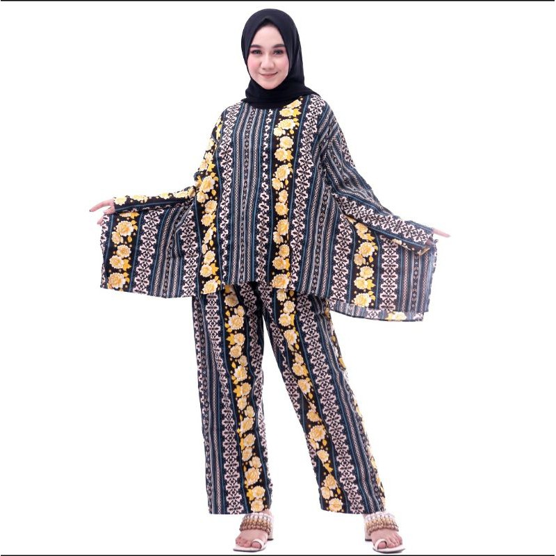 Setcel Jumbo Rayon Viscose / Setelan Batwing Busui friendly / Daily One Set Busana Muslim