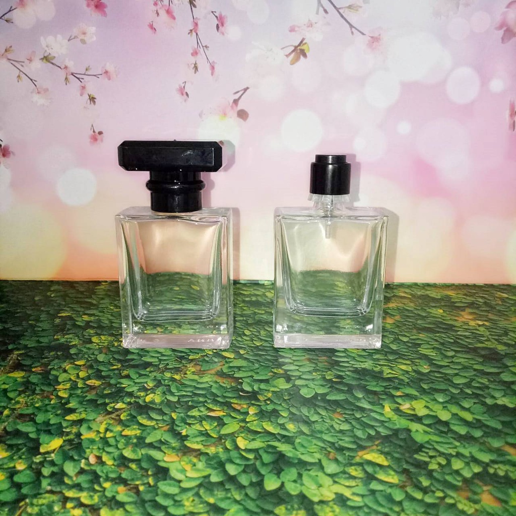 botol parfum kosong v32651 30 ml easy pump tutup channel hitam perdus