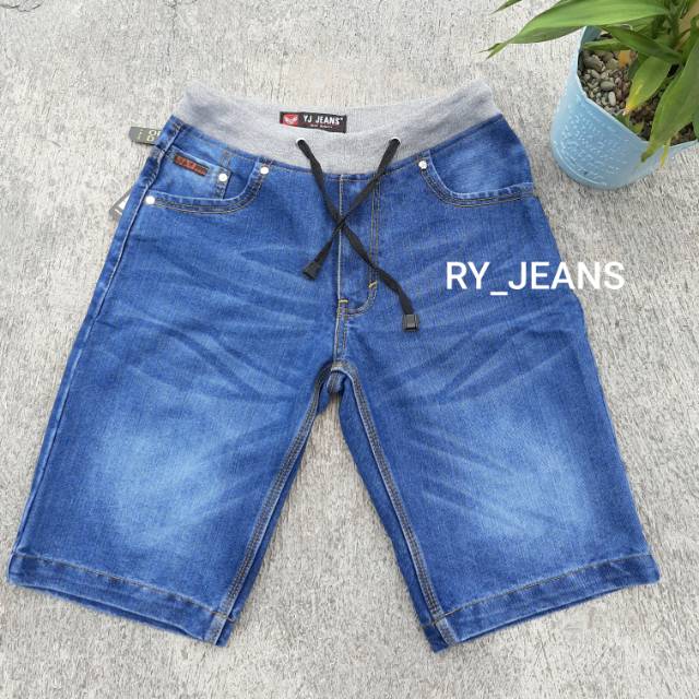 Celana jeans kolor rip pria celana jeans pendek pria jeans pinggang kolor