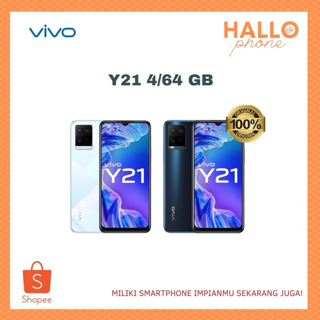 Vivo Y21 - RAM 4/64GB, 5000mAh Battery+18W FastCharge, AI Triple Mode Camera