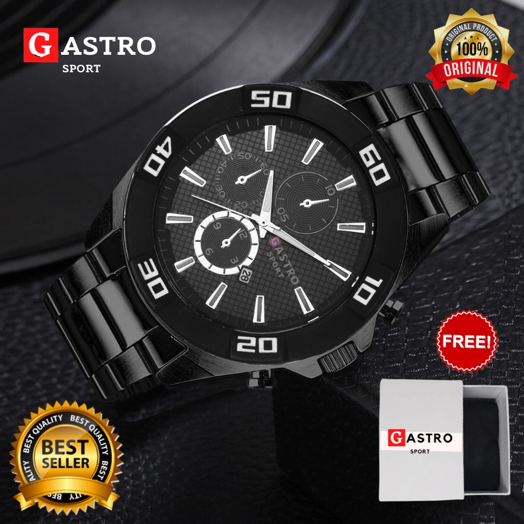 [COD] Jam Tangan Pria Gastro Sport Date Analog Stainless Men's watch tahan air