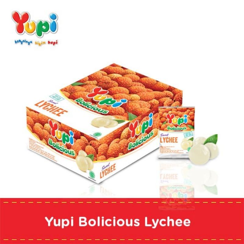 

Yupi Bolicious Lychee 5 gram (1 box isi 24 pcs)