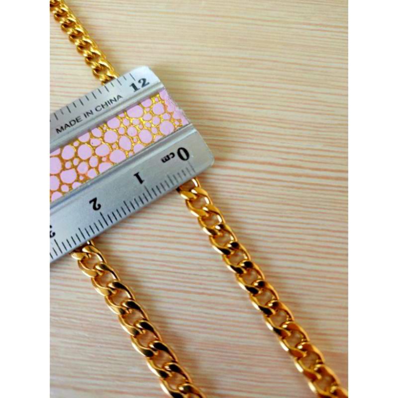 KALUNG TITANIUM RANTAI FIGARO SISIK NAGA EMAS  IMPOR FASHION HIP HOP KOREA