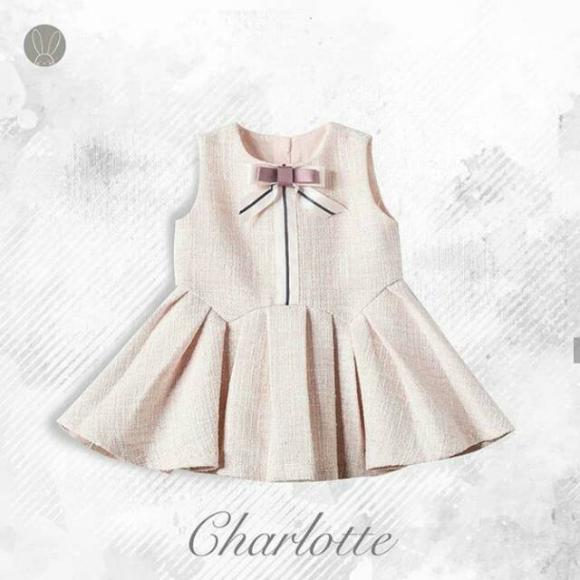 LUNALOU - CHARLOTTE DRESS CREAM - BAJU PESTA ANAK PEREMPUAN BRANDED PREMIUM