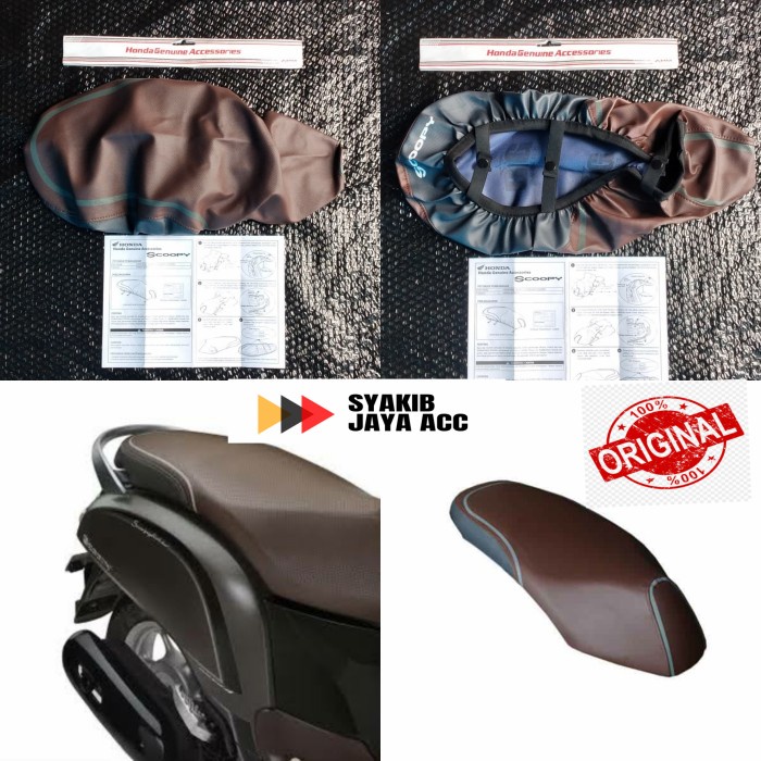Sarung Motor Jok Seat Scoopy 2018 Original AHM Coklat 2018 Terlaris Body Cover Kualitas Premium Seli