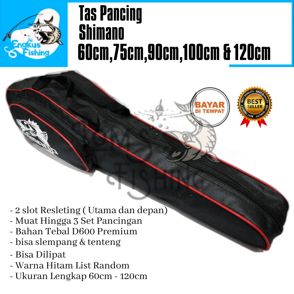 Tas Pancing Shimano 60cm -120cm Selempang & Tenteng (Bahan Tebal) Murah Berkualitas - Engkus Fishing-2