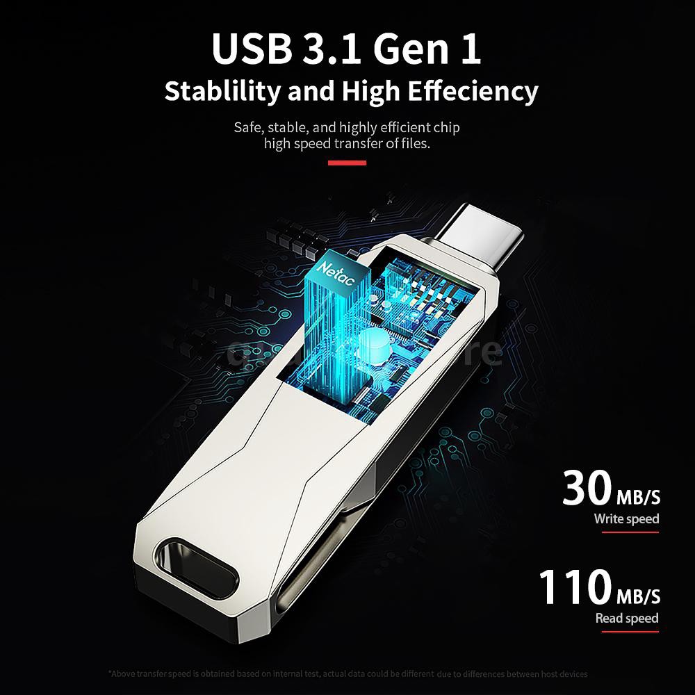 Otg usb flash drive netac u782c 32gb - Otg type-c flashdisk 32gb